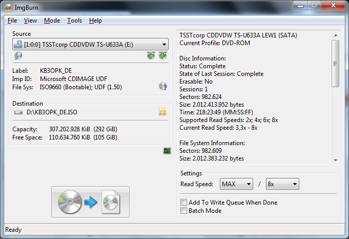 disc image file to usb installation